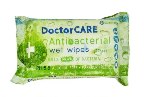 Doctor Care antibakteriális nedves törlőkendő plusz 72 db