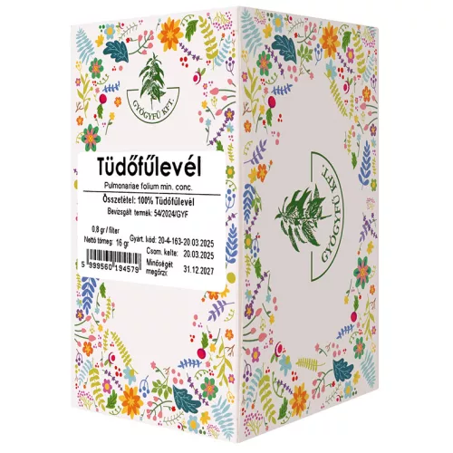 Gyógyfű tüdőfűlevél filteres tea 20x0,8g 16 g