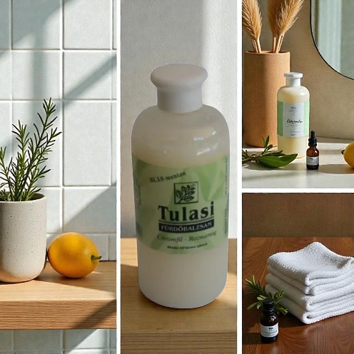 Tulasi SLS bez obsahu SLS koupelový balzám Citronová tráva-Rozmarýn 500 ml