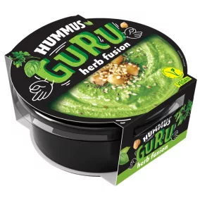   Guru hummus kenhető csicseriborsókrém zöldfűszeres 180 g