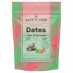   Dave & Jon's dates sour watermelon mag nélküli ízesített datolya görögdinnye ízben, hozzáadott cukor nélkül 125 g