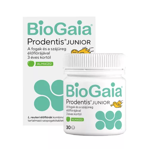 Biogaia prodentis junior szopogatótabletta alma ízű 3 éves kortól 30 db