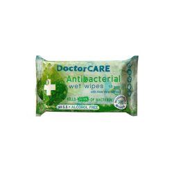   Doctor Care antibakteriális nedves törlőkendő aloe 100% biodegradable 15 db