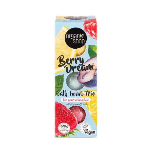 Organic Shop - trio šumivých bômb do kúpeľa „Berry Dream”