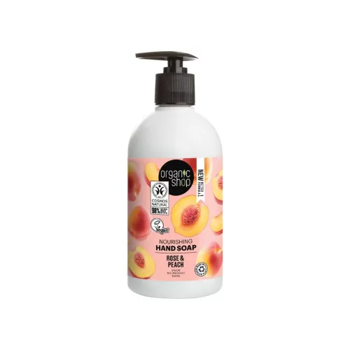 Organic Shop – Vyživujúce tekuté mydlo s ružou a broskyňou