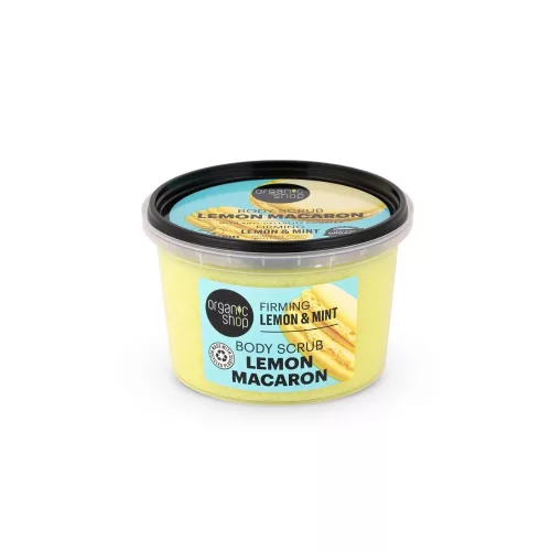 Organic Shop - "Lemon Macaron" feszesítő testradír citrommal és mentával