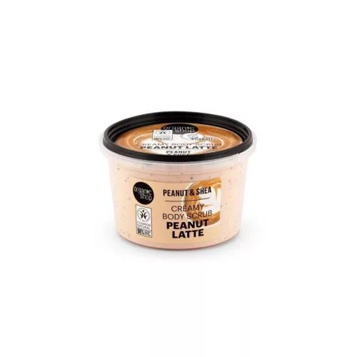 Organic Shop - Peanut Latte krémes testradír mogyoróval és shea vajjal
