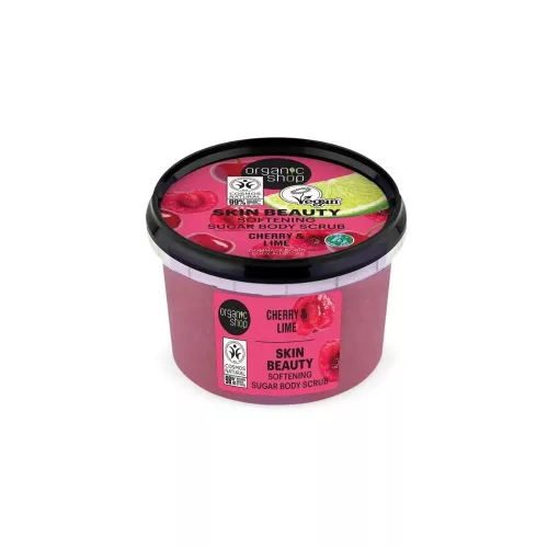 Organic Shop - Puhító testradír cseresznyével és lime-mal