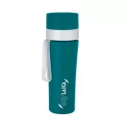 myLAICA rozsdamentes matt zöldre festett fast disk rendszerű vízszűrő kulacs pánttal, 0,55 literes