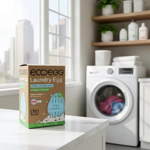 Ecoegg Waschmittelkapseln 70 – mit Enzymen – Frischer Baumwollduft (+Turmalin) 