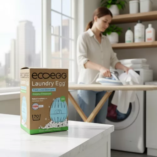 Ecoegg Waschmittelkapseln 70 – mit Enzymen – Frischer Baumwollduft (+Turmalin) 