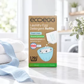   Ecoegg Mosótojás Utántöltő - hozzáadott enzimmel - 70 mosás - Friss Pamut illat (+turmalin)