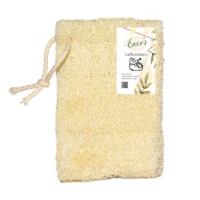   Luffa-Schwamm zum Baden mit farbigem Haken – 8 x 10–14 cm