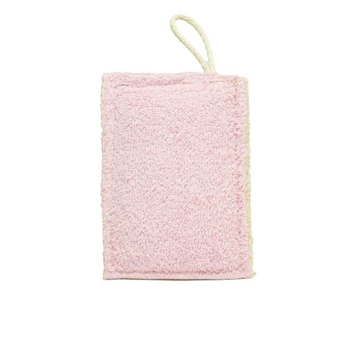 Luffa frottíros fürdőszivacs - 8x10-12cm - rózsaszín