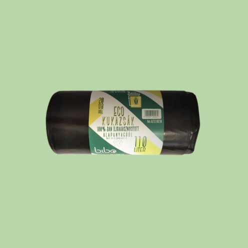 110l-es Bibo - eco 100% újrahasznosított hulladékgyűjtő zsák - 20db/roll (60x100cm)