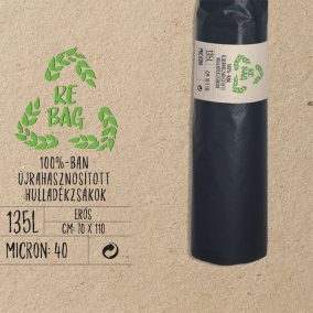   Bibo – recyklovaný vrece na odpadky Rebag, 100 % recyklovaný, 135 litrov – pevný – 20 ks/rolka