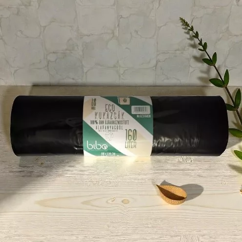 Bibo - eco 100% újrahasznosított hulladékgyűjtő zsák, 160l - 10db/roll (80x120cm)