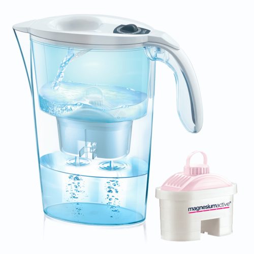 LAICA STREAM LINE fehér vízszűrő kancsó mechanikus kijelzővel és 1 db magnezium active bi-flux szűrőbetéttel