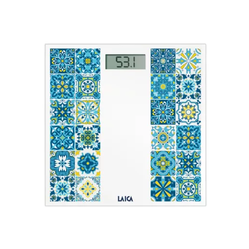 LAICA digitális személymérleg USB töltés funkcióval Mediterrán kék 180 kg-ig