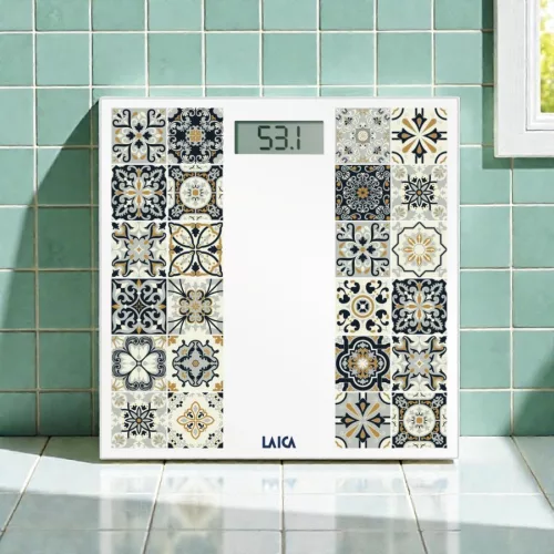 LAICA digitális személymérleg USB töltés funkcióval Mediterán bézs 180 kg-ig