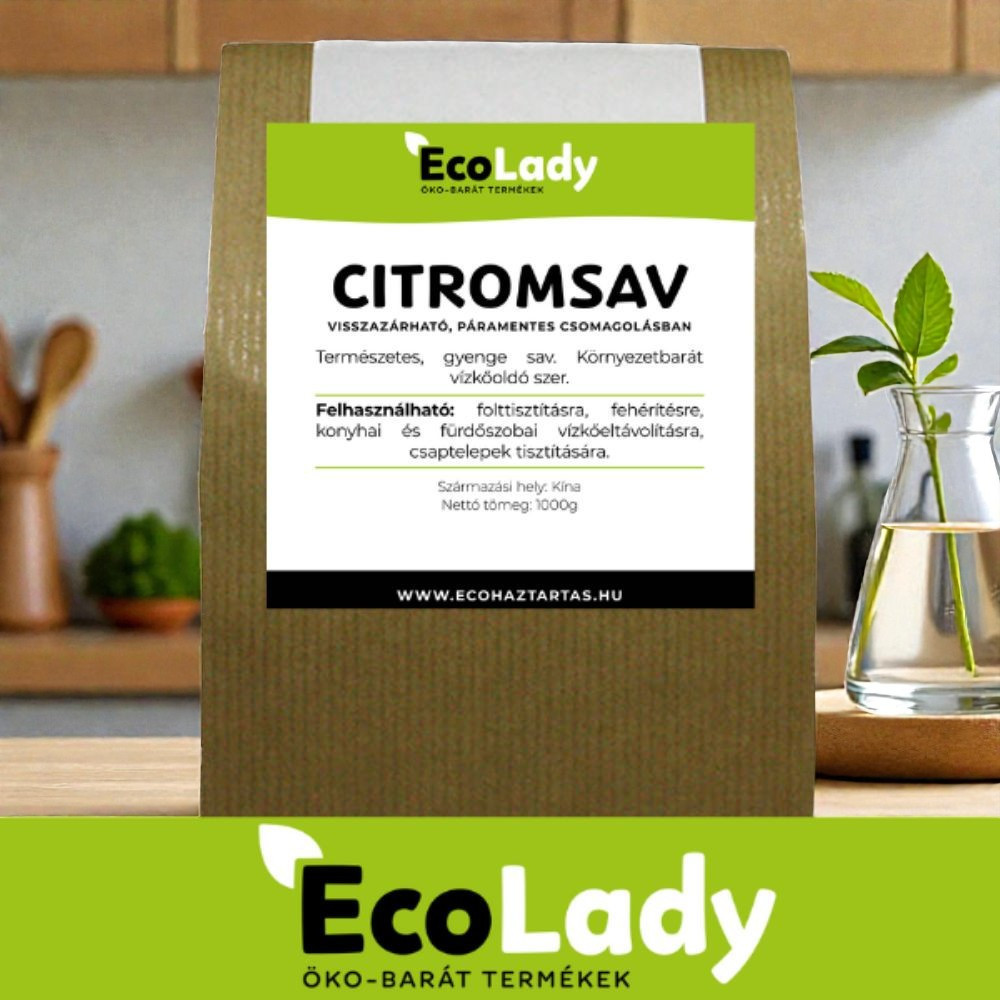 EcoLady Citromsav - 1000g - visszazárható páramentes csomagolásban