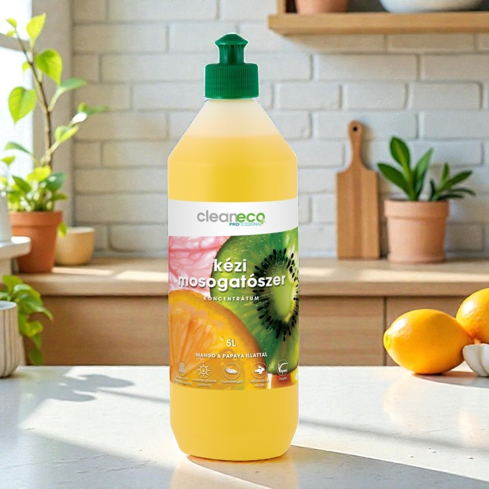Cleaneco kézi mosogatószer koncentrátum - mangó & papaya illattal 1l - újrahasznosítható csomagolásban Cleaneco kézi mosogatószer koncentrátum - mangó & papaya illattal 1l - újrahasznosítható csomagolásban