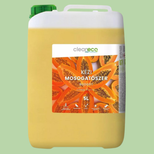 Cleaneco - Kézi mosogatószer - BUDGET - citrus illattal - 5liter - újrahasznosítható csomagolásban