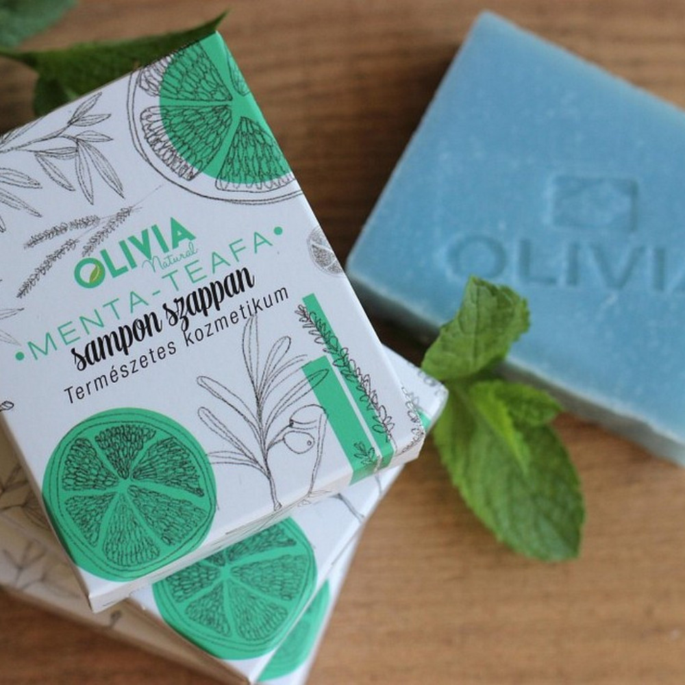 Olivia samponszappan - menta-teafa - 90 g