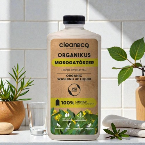 Cleaneco - organikus mosogatószer - repce kivonattal 1l utántöltő - komposztálható csomagolásban