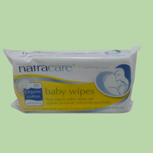 Natracare bio pamut baba törlőkendő 50 db