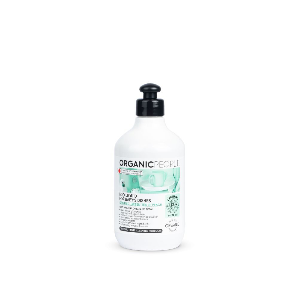Organic People - Öko Mosogatószer babaedényekhez bio zöld teával és barackkal - 500 ml