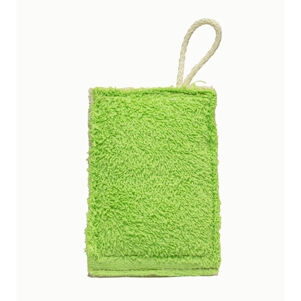 Luffa frottíros fürdőszivacs - 8x10-12cm - zöld