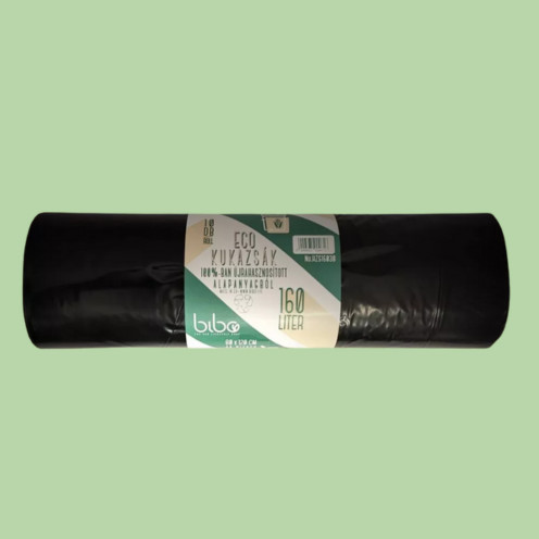 Bibo - eco 100% újrahasznosított hulladékgyűjtő zsák, 160l - 10db/roll (80x120cm)