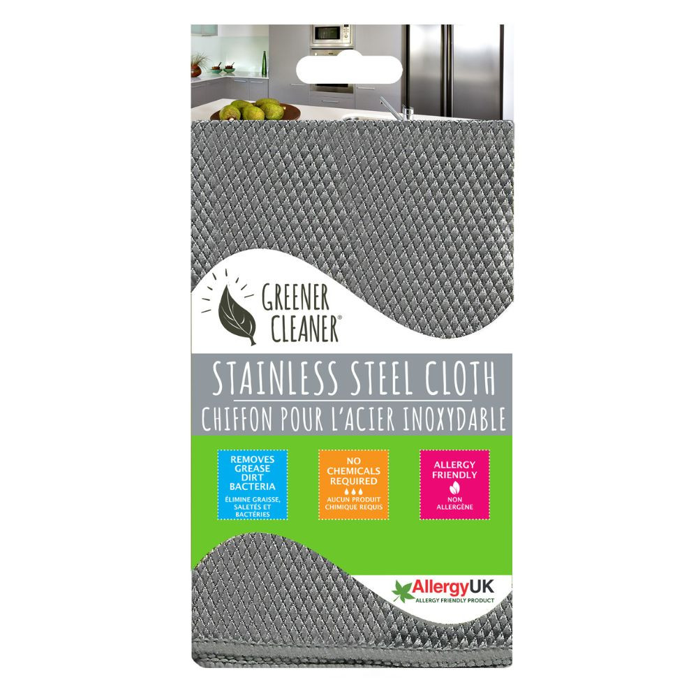 EcoHome - Tisztítókendő Rozsdamentes felületek és INOX háztartási eszközök tisztítására - 1db (ezüst)